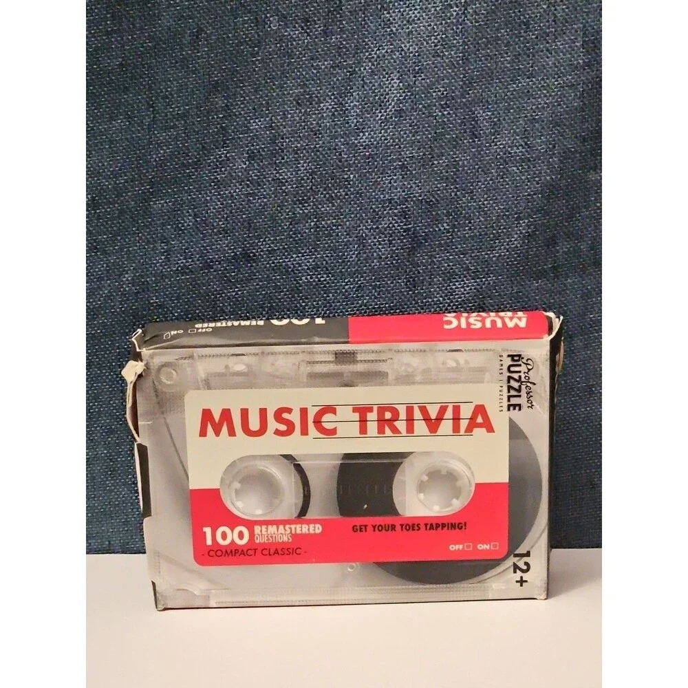 Professor Puzzle Music Trivia Game | Retro Cassette Tape Design | 100 Questions